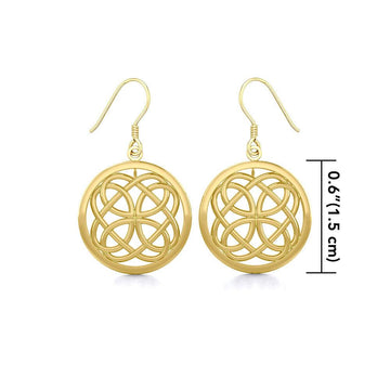 Celtic Knotwork Solid Gold Earrings GTE589 - Jewelry